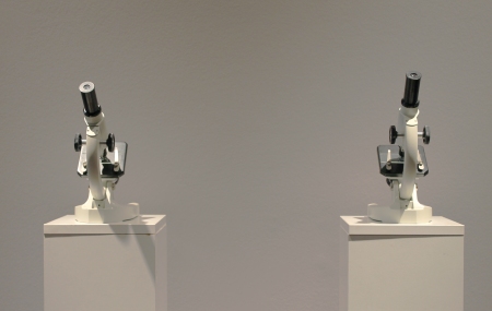 Asztalos Zsolt: Két portré és Bárány Glóriával installációja, 2006, kép forrása: a szerző fotója